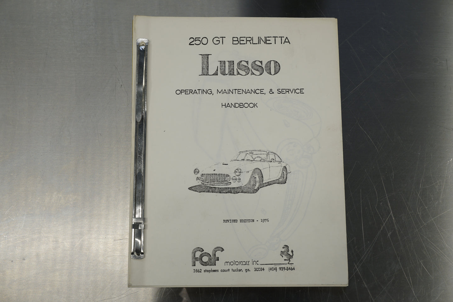 Ferrari 250 GT Berlinetta - Operating, Maintenance & Service Handbook (Copy)