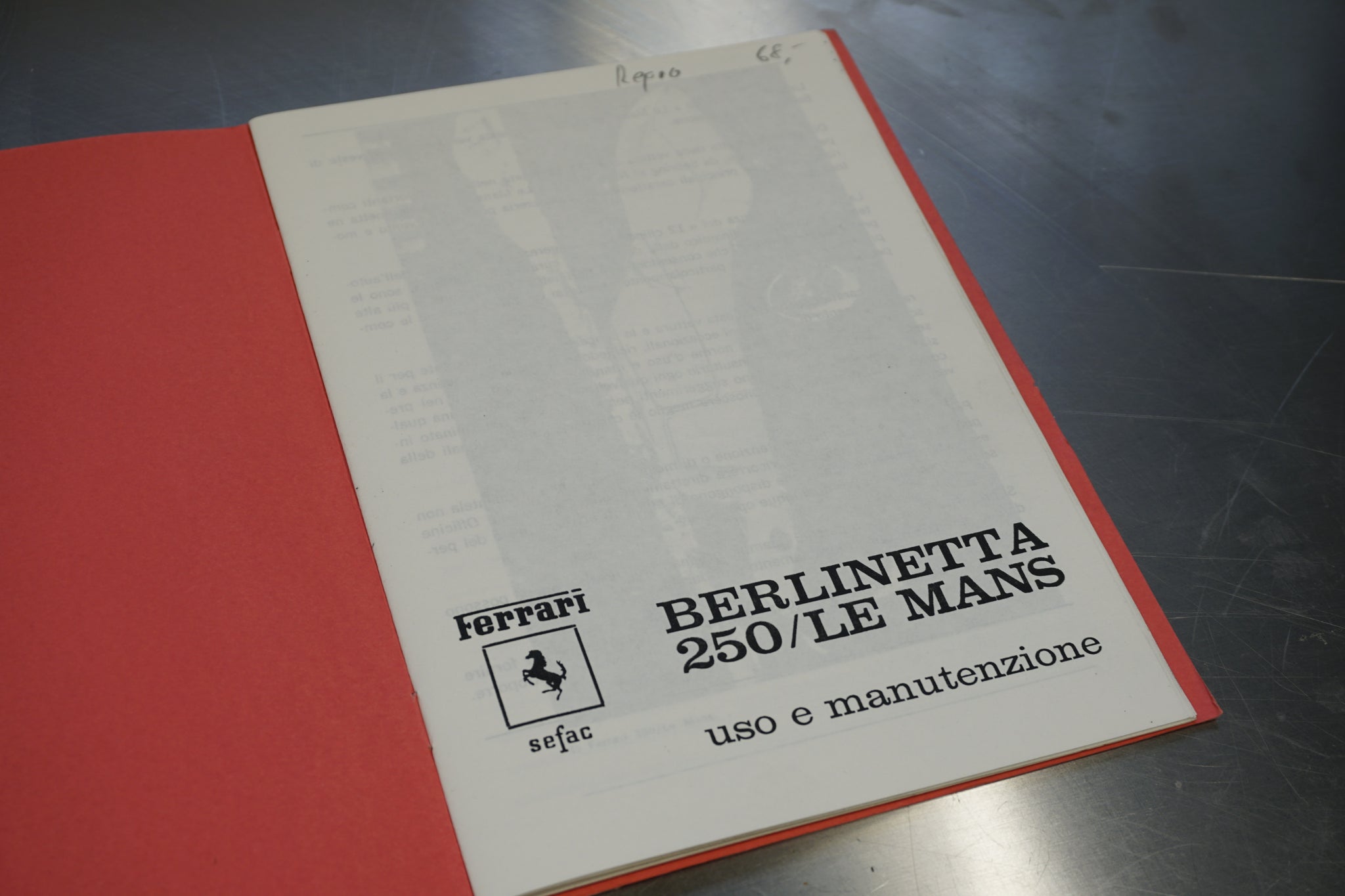 Ferrari 250 Le Mans Berlinetta - Use and maintenance instructions (Copy)