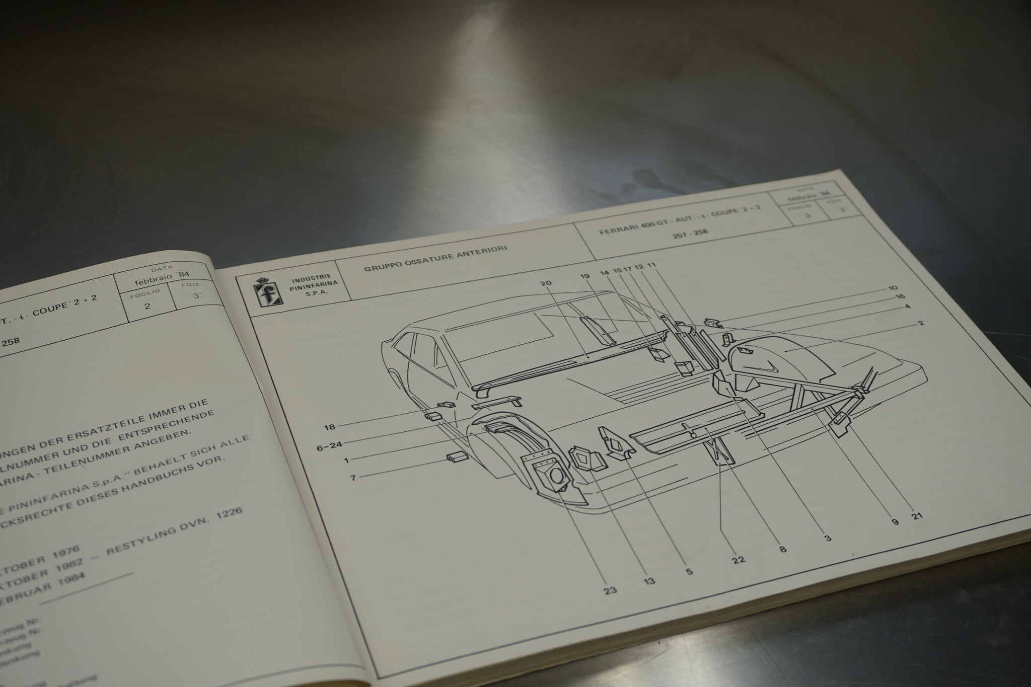 Ferrari 400 GT - Spare Parts Catalogue (Original) - 257/258