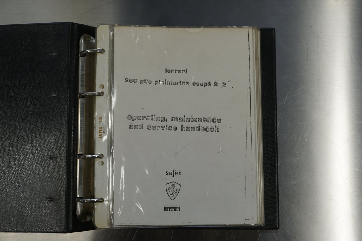 Ferrari 250 GT/E Pininfarina Coupe 2+2 - Operating, Maintenance and Service Handbook (Copy) - Mod.005