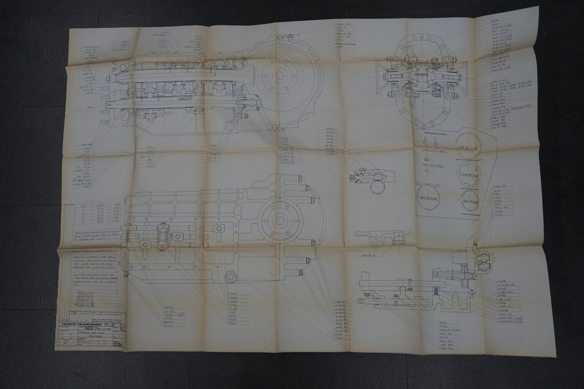 Ferrari 365 GTB/4 - Technical Drawing Gearbox (Original) - 11784